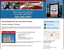 Tablet Screenshot of americanheritageministorage.com